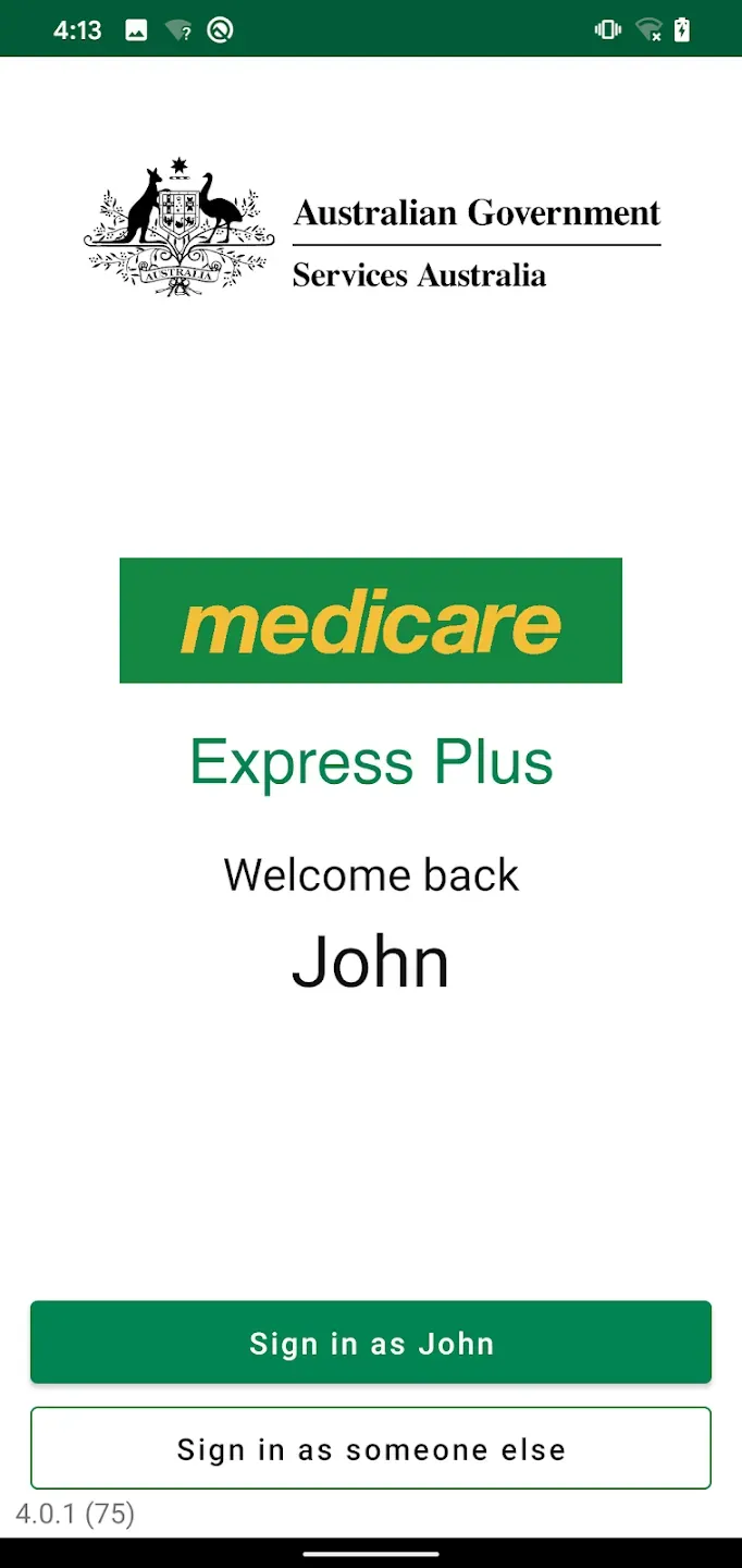 Express Plus Medicare app - welcome screen